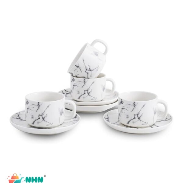 Tea Set Marble 24 Pcs – Premium Quality Imported | 6 Persons Serving with Flat Plates